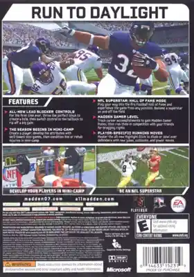 Madden NFL 07 (USA) box cover back